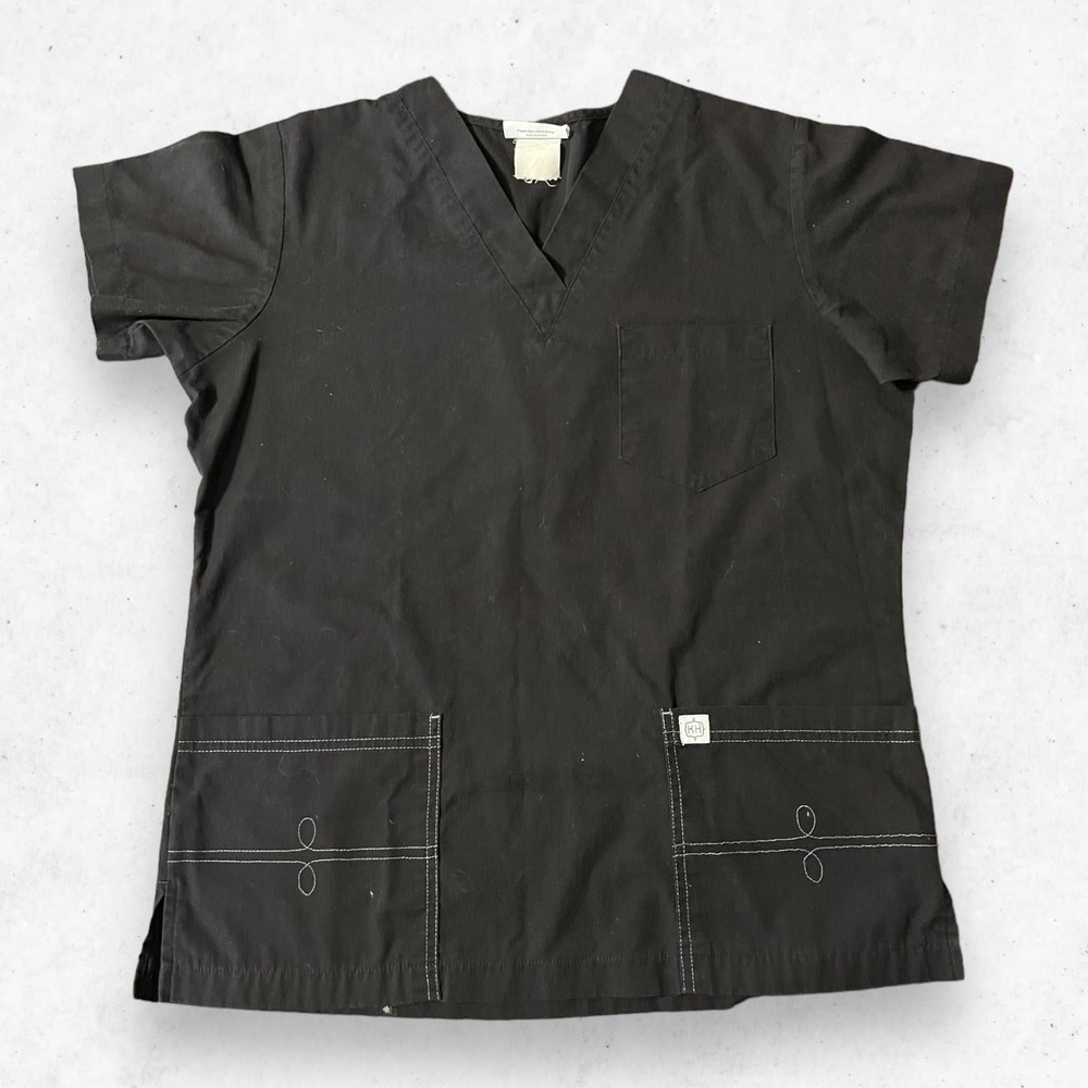 Katherine Heigl Collection Scrubs Layered Top Women's No Tag Size S-M Embroidery